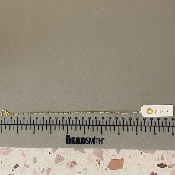 Gorjana 18k Gold Plated Brass Aqua Crystals Lexi Bracelet Womens Jewelry New - Picture 5 of 6